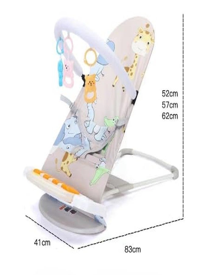 Grofly Baby Toy Pedal Piano Folding Rocking Chair Newborn Baby Gym Chair| Baby Portable Rocking Cradle Swing Bed Crib Bassinet with Music| 0-1 Years Old 3-6-12 Months Old - Image 3